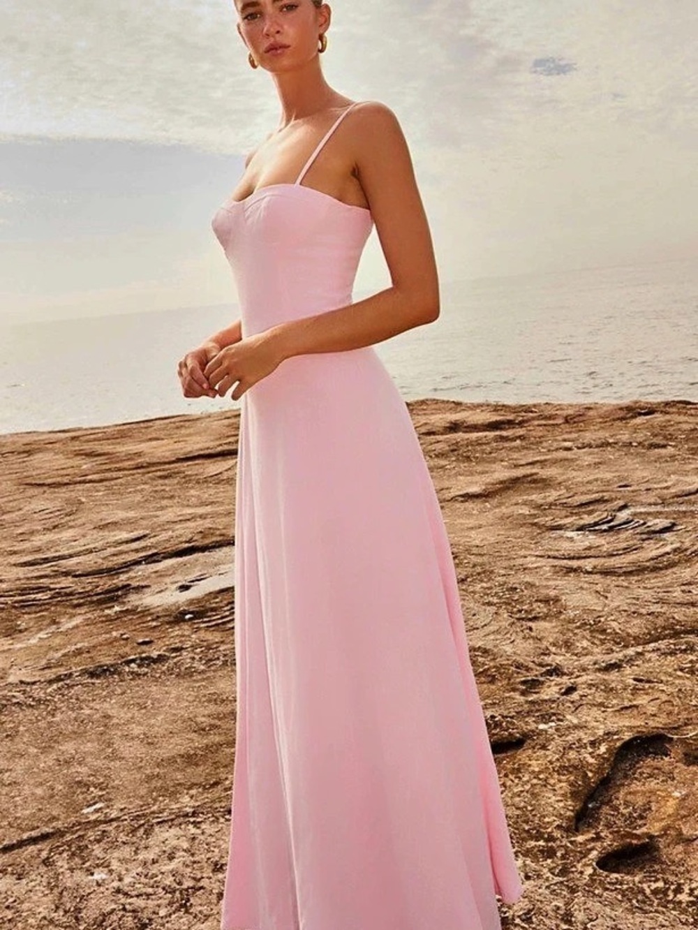 Peppermayo Yvette Corset Midi Dress Pink